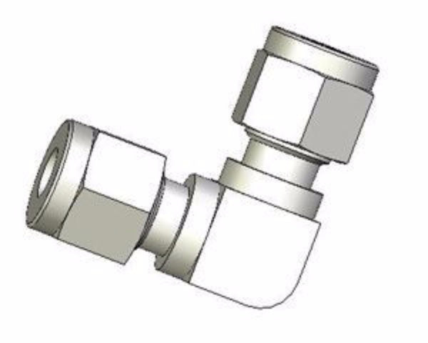 Connector, 1/4" Swagelok elbow 90 degree, nylon