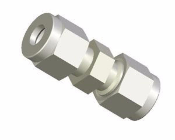 Connector, 1/4" Swagelok union, nylon