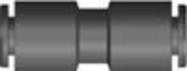 Connector, quick connect union, plastic 6mm x 6mm