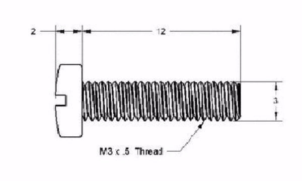 Screw, nylon, cheese head M3x12mm, extraction lens
